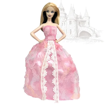 NK Official 1 шт. Розовое благородное платье куклы Royal Garden Party Платье Цветочного эльфа для куклы Барби 1/6 Аксессуары ИГРУШКА