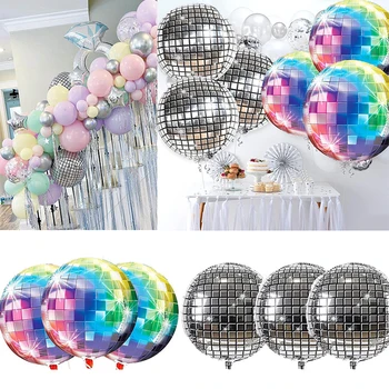 22-дюймовые 4D мигающие воздушные шары для свадебного декора Серебристые диско-шары Красочные фольгированные воздушные шары для украшения вечеринки по случаю дня рождения
