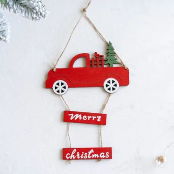 Рождественская деревянная подвеска в виде автомобиля, Рождественская елка, креативная деревянная подвеска, Птицы, Витражное окно, очень большие рождественские украшения