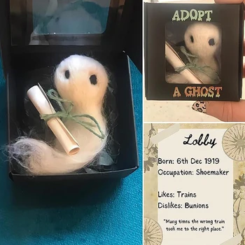 Усынови призрака, новый супер милый маленький карманный призрак С крошечным свитером, мини-плюшевая кукла-призрак, креативный подарок для призрака