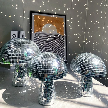 Грибной диско-зеркальный шар в форме светоотражающего гриба DJ Light Современный домашний декор для вечеринок Скульптуры и статуэтки