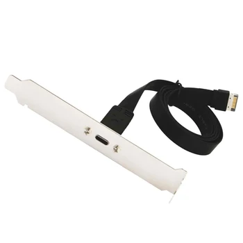 Удлинитель заголовка передней панели USB 3.1 Type C, кабель Type E- USB 3.1 Type C, внутренний кабель-адаптер, с панелью (50 см)