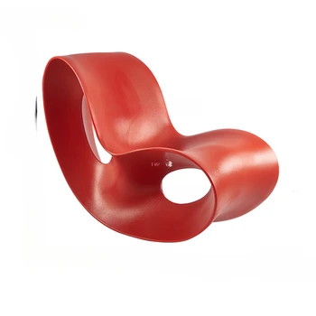 Европейские пластиковые стулья для гостиной, креативное кресло-качалка, Дизайнерская мебель для гостиной, кресло для отдыха, Ленивый Односпальный диван-кресло