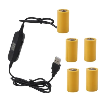 OFBK USB к Батарейному кабелю LR14 1,5 В 3 В 4,5 В 6 В 7,5 В Шнур Питания Преобразователь Провода Замена 1-5 шт. Батареек LR14 120 см