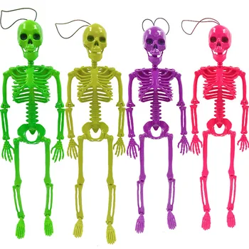 Хэллоуин Красочный Скелет 40 см Имитированный Человеческий Пластиковый Скелет Дом-Призрак Макет сцены фестиваля Ужасов Реквизит Декор Хэллоуина