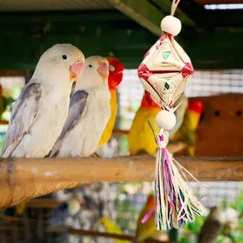 Новые Игрушки для птиц Здоровые Натуральные Качели из Рафии, игрушки для тренировки жевания, Маленький Попугай, Подвесной Гамак, Аксессуары для птиц-Попугаев
