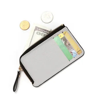 Женский кошелек Zero Wallet на молнии, модный мини-кошелек для монет, простая креативная сумка для карт, портативный кожаный зажим для денег, мужской клатч с зажимом для банкнот