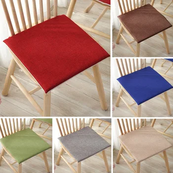 Квадратный коврик для стула для домашнего декора, имитация хлопка, Льняная подушка для стула, подушки для сидений, коврик для стула, сплошной цвет, нескользящий