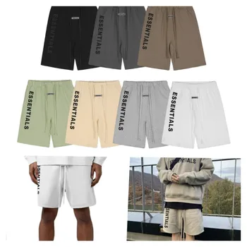 ESSENTIALS Роскошные повседневные шорты с 3D буквами, двухколесные уличные спортивные брюки, модный бренд Капри в стиле хип-хоп Унисекс