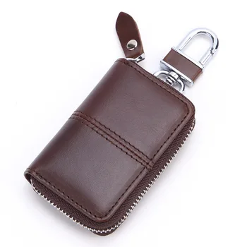 Кошельки для ключей Мужская кожаная сумка для ключей от машины в стиле ретро Мужская универсальная сумка для ключей от машины из воловьей кожи