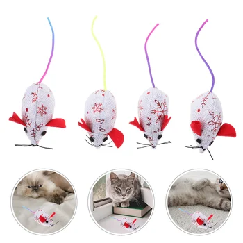 6 Шт. Интересная игрушка-мышка, когтеточка, игрушка для кошек, Компактное лакомство для котенка, плюшевые мыши для домашних кошек в форме