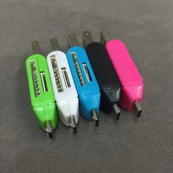 Адаптер Micro USB otg USB 2.0 Mini Multicolor Plastic Card Reader Устройство чтения карт памяти для карт памяти SD /TF Micro SD с подсветкой