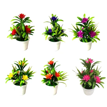 Наружный Искусственный Цветок Лотоса, Искусственные украшения для Бонсай в горшках, Декор для домашнего рабочего стола