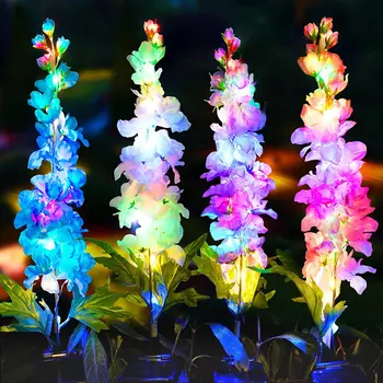 Открытый солнечный гиацинт цветок лампы моделирование цветок лампы земля вставлена двор декоративный светильник