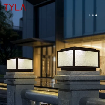 TYLA Outdoor Solar Post Lamp LED Creative Square Pillar Освещает Водонепроницаемый IP65 Столб для Дома, Виллы, Отеля, Крыльца, Двора