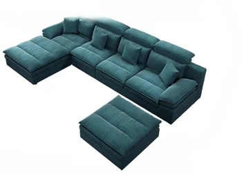Скандинавский диван для гостиной, современный простой маленький дом, диванная подушка из латексной ткани, чрезвычайно простая технология, тканевый диван