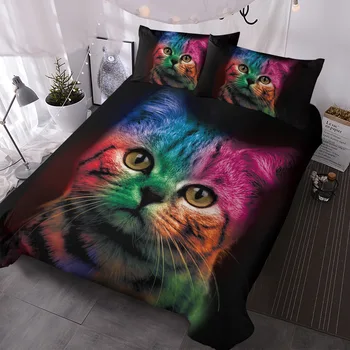 Комплект постельного белья Rainbow Cat King Queen Double Full Twin Single Size