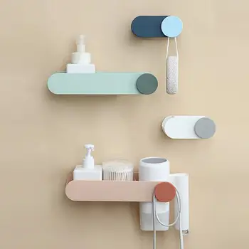 Простой держатель для фена Nordic с большой емкостью, стеллаж для хранения, Органайзер для наклеек на стену из АБС-пластика для ванной комнаты