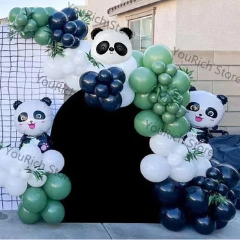 Воздушные шары из фольги с мультяшной пандой на тему дня рождения в зоопарке с дикими животными, Принадлежности для душа ребенка, украшение вечеринки с пандой из воздушных шаров