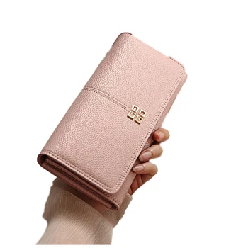 Модный женский кошелек большой емкости с застежкой на засов, идеальный аксессуар для сумочек в минималистичном стиле.