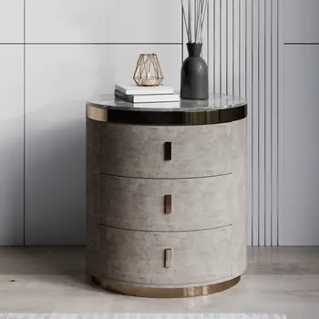 Современный минимализм и роскошь, круглая прикроватная тумбочка, спальня, итальянский минимализм из массива дерева, без установки
