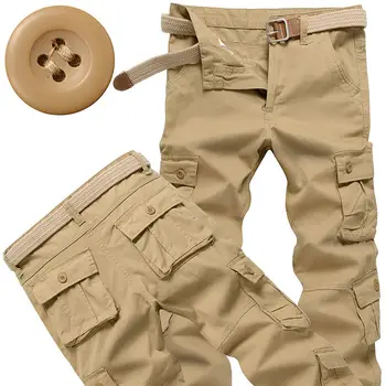 2023 Свободные Новые военные тактические брюки, мужские комбинезоны с несколькими карманами, выстиранные, мужские мешковатые брюки-карго для мужчин, хлопковые брюки D36