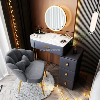 Роскошный стол в спальне Современный Минималистичный туалетный столик для макияжа Встроенный шкаф Мебель для хранения в Скандинавской маленькой квартире
