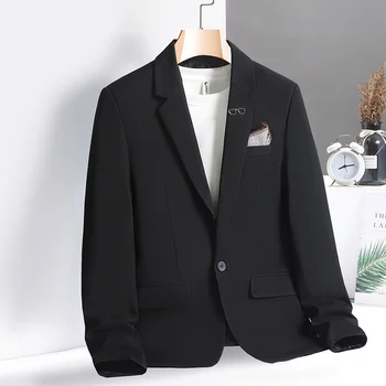 Корейские модные блейзеры 2023, Новый мужской черный кардиган с длинными рукавами на весну-осень, костюм оверсайз 4XL