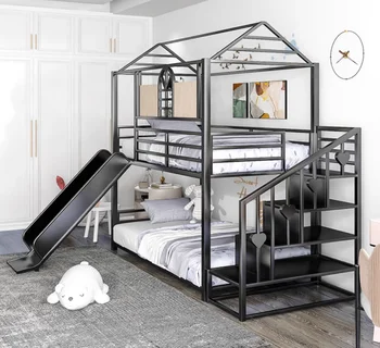 Детская кровать, поднимающаяся и опускающаяся, двухслойная, высокая и низкая, кровать матери и ребенка, с выдвижным комбинированным лестничным шкафом, prin